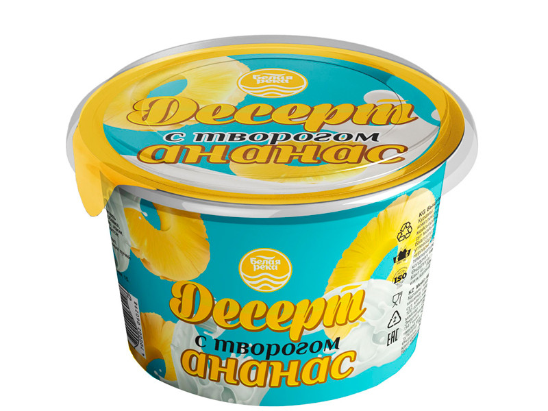 Десерт с творогом ананас