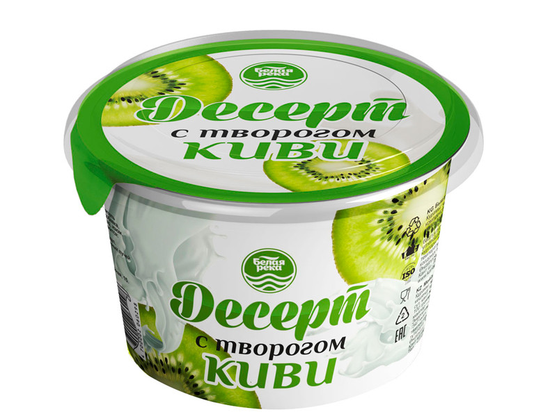 Десерт с творогом киви